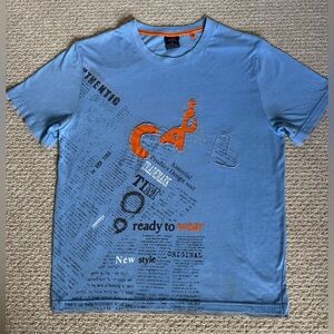 The Image Blue and Orange Graphic Tee 🦋